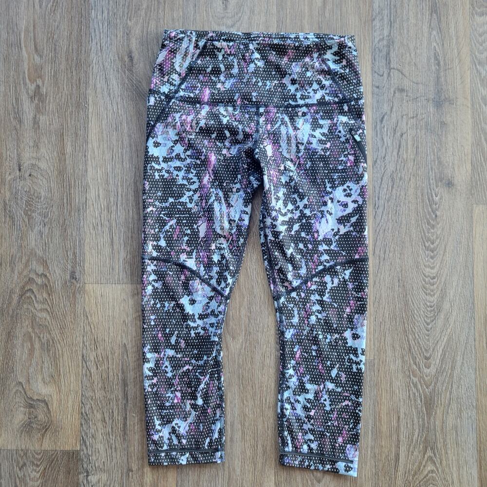 Lululemon All Sport Crop Floral Sport Tranquil Blue Multi Size 6